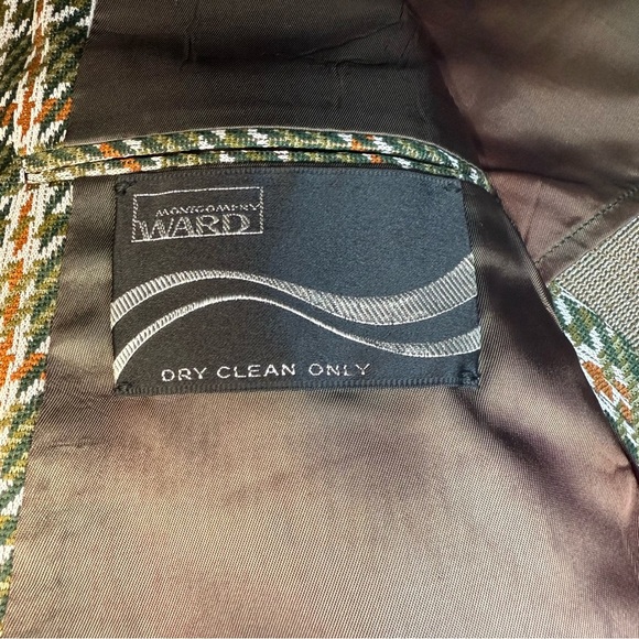 Vintage Montgomery Ward Houndstooth Tweed Blazer Wool Blend Men’s 40R Women’s XL - Picture 2 of 8